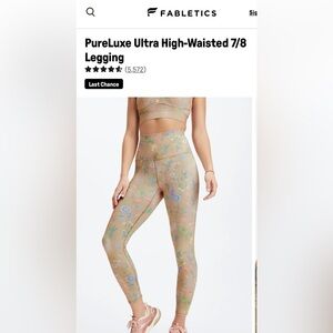 NWT! Fabletics PureLuxe Ultra High Waisted 7/8 Legging! SIZE SMALL!